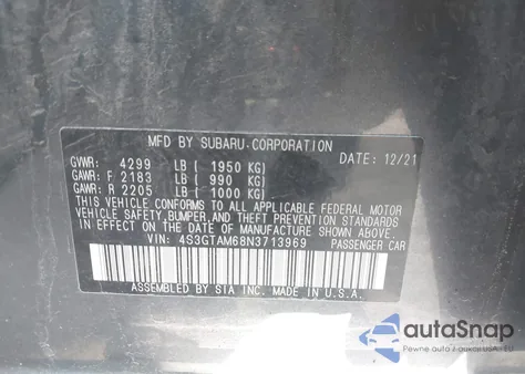 2022 Subaru Impreza Sport 5-Door from USA, damaged, VIN 4S3GTAM68N3713969